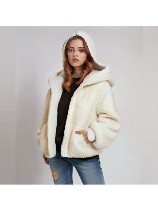 Urban Outfitters Sweaters - Urban Outfitters Oversized M/L Hooded Open Fluffy Sweater Jacket